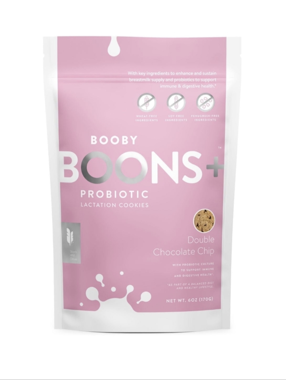 4 Pack, Booby Boons Probiotic Lactation Cookies - Double Chocolate Chip
